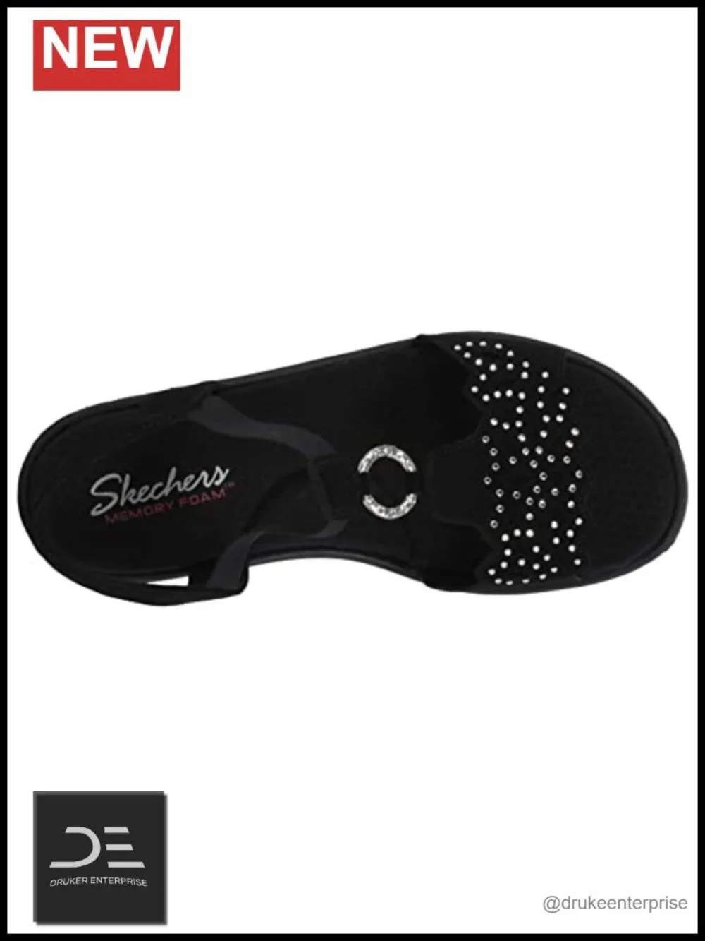 Women's Memory Foam Wedge Sandals Rhinestone Slingback